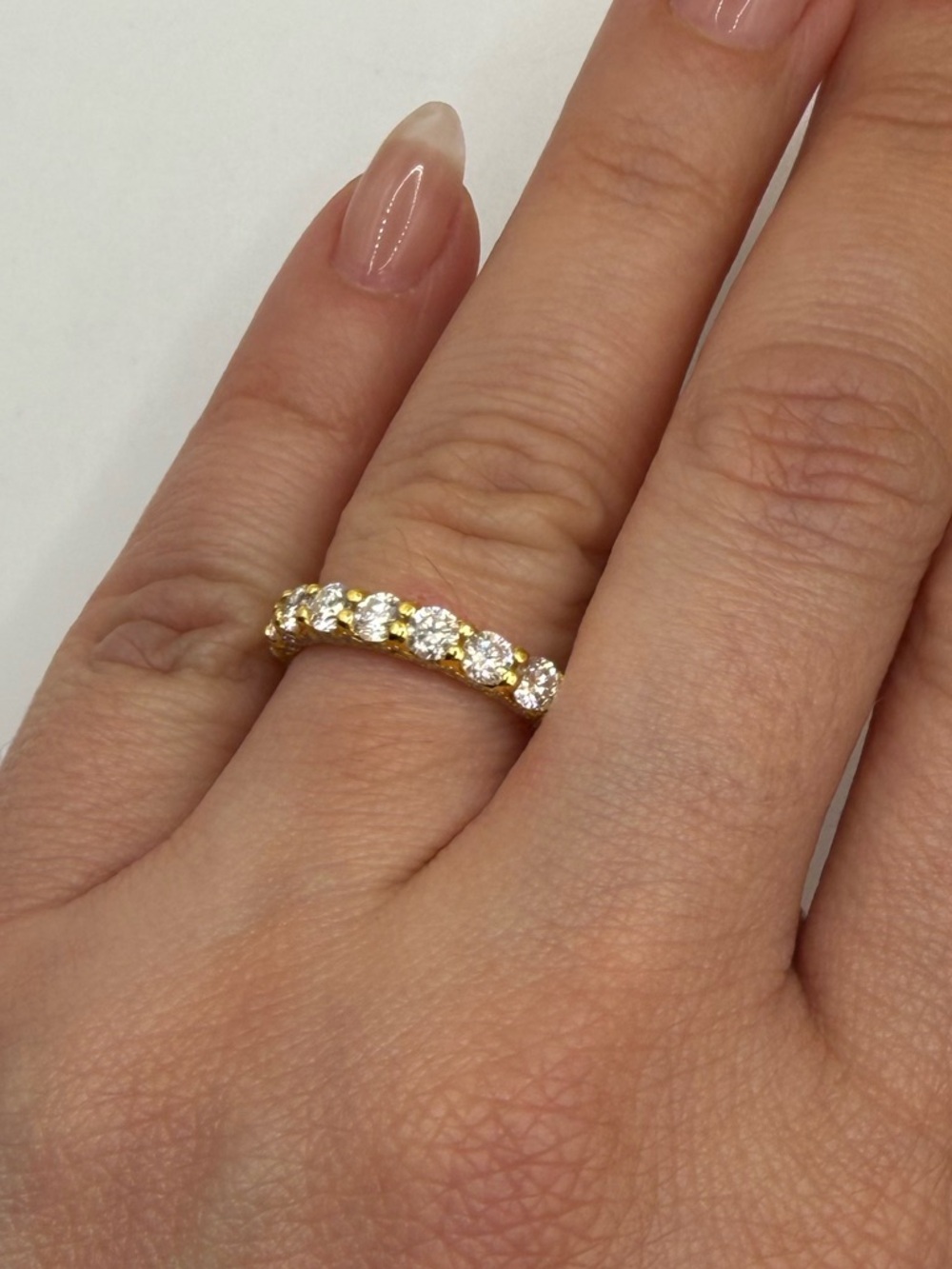 Gold Tone SS 925 Moissanite Eternity Band - Size 5 (price for 1)
